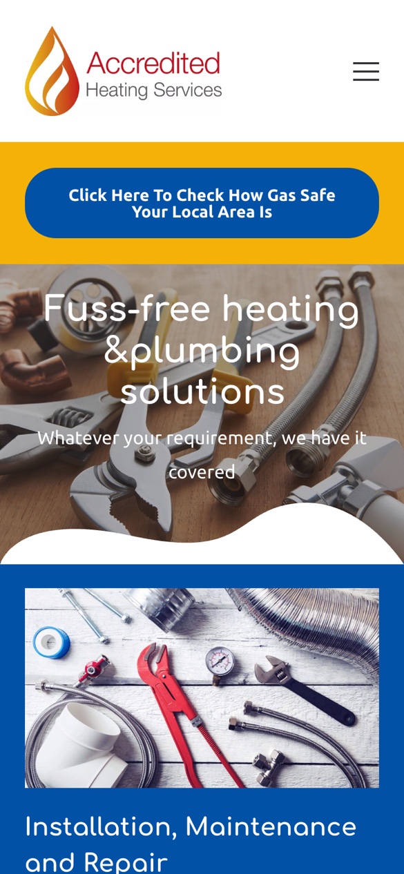 Phone view of the same website
