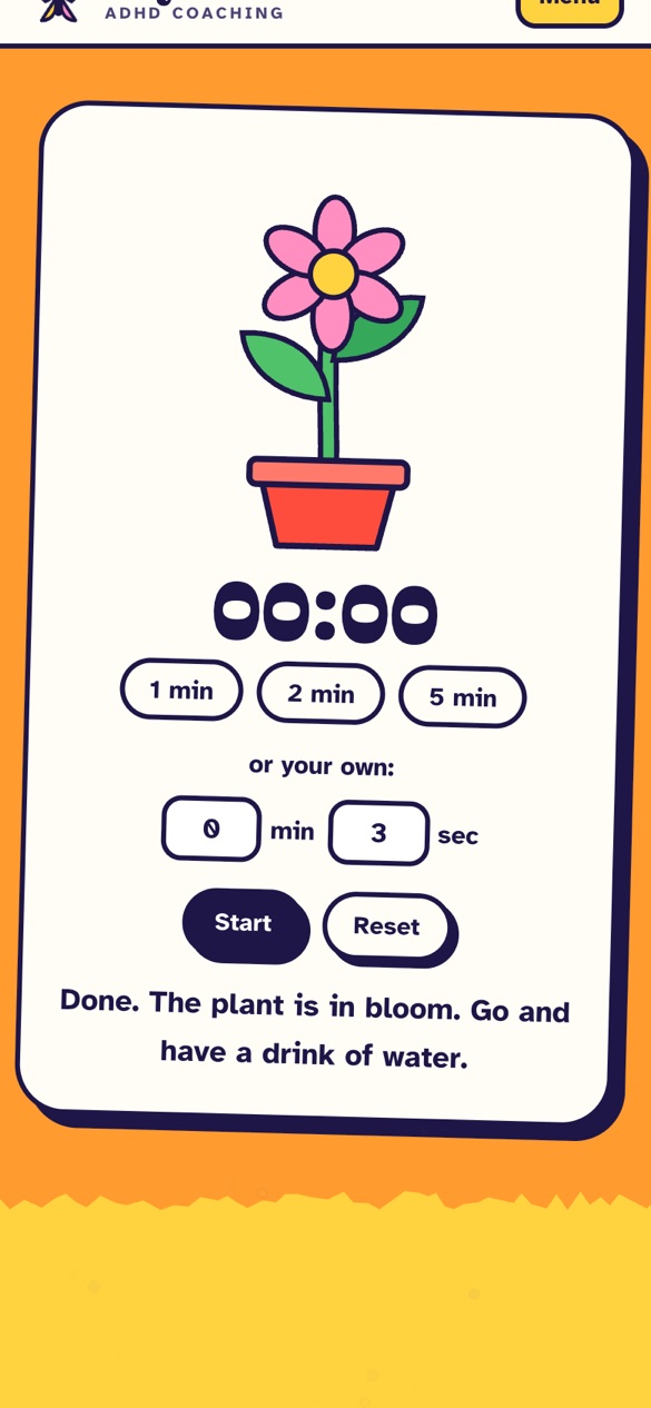 Phone view of the body-doubling timer